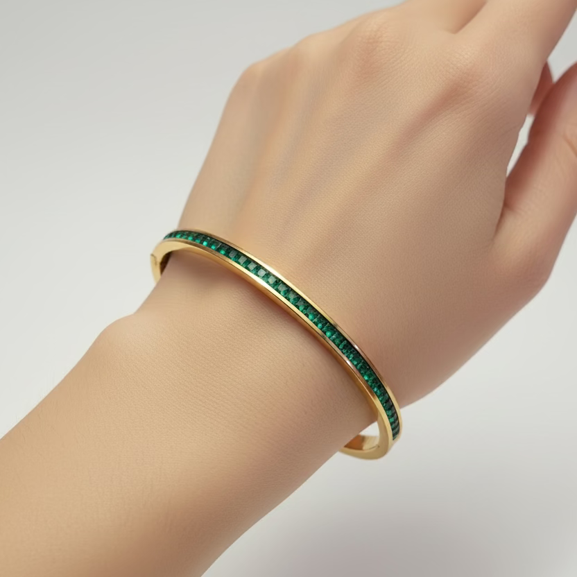 Green Crystal Kada Bracelet