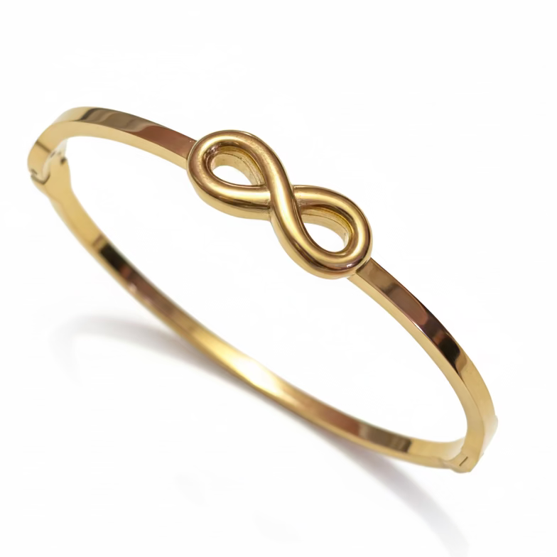 Infinity Love Gold Kada Bracelet
