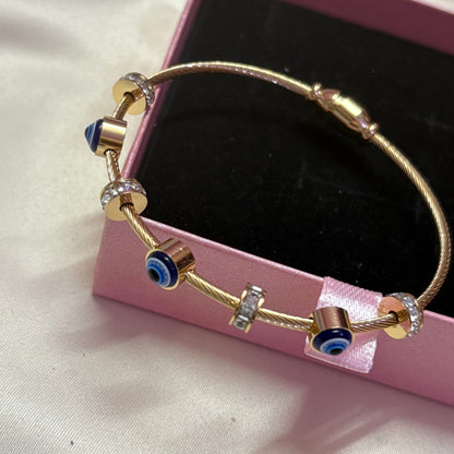 Evil Eye Gold Kada Bracelet