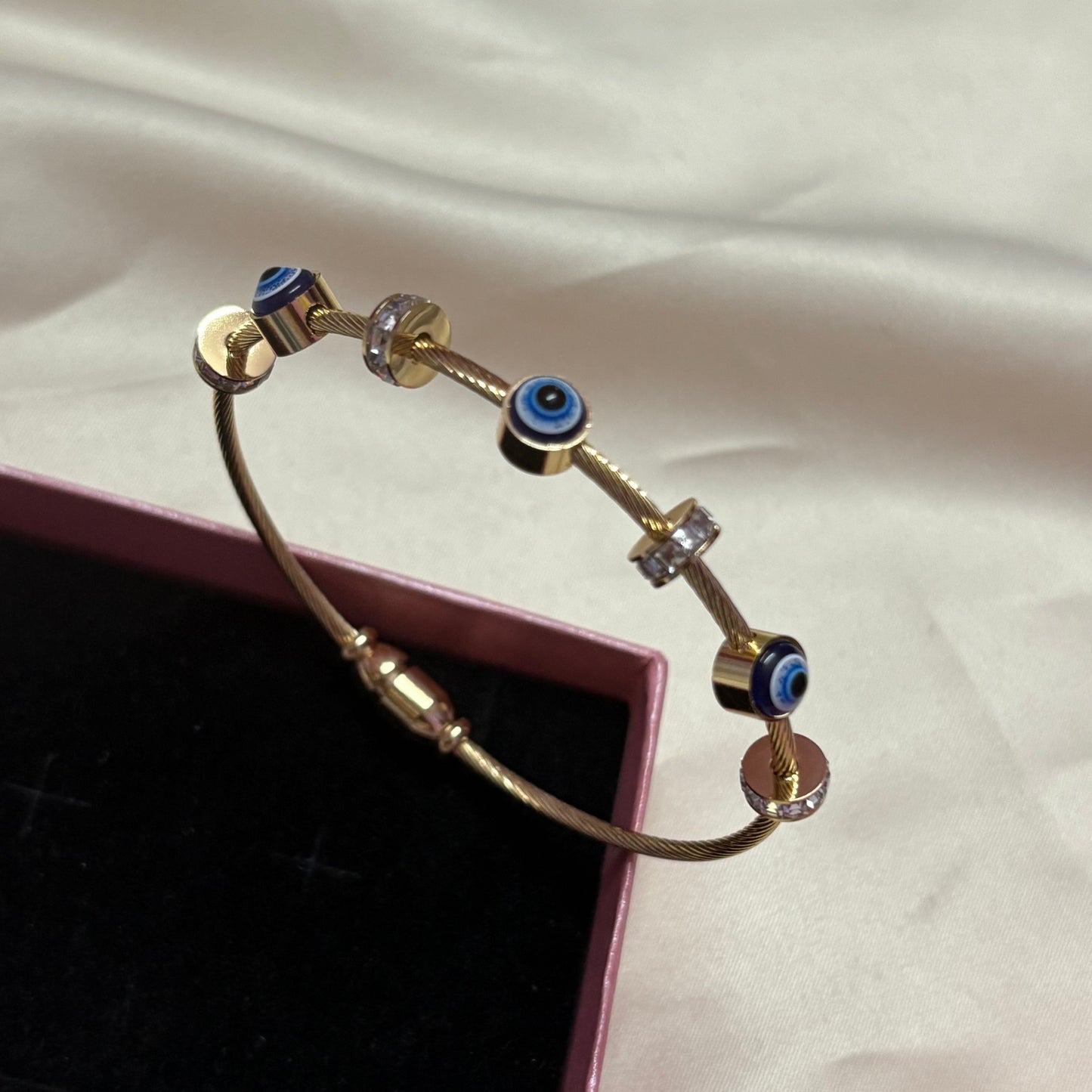 Evil Eye Gold Kada Bracelet