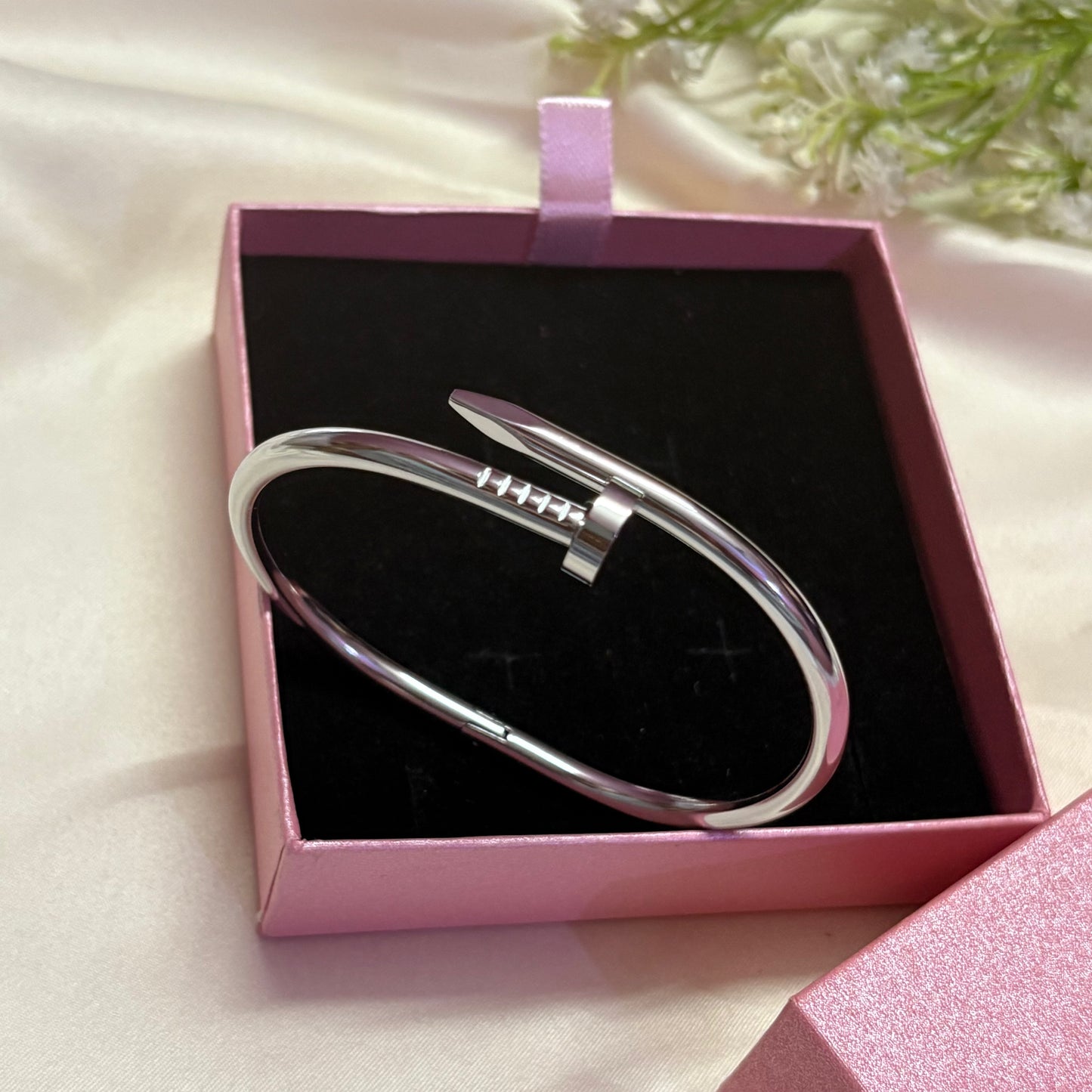 Silver Nail Kada Bracelet
