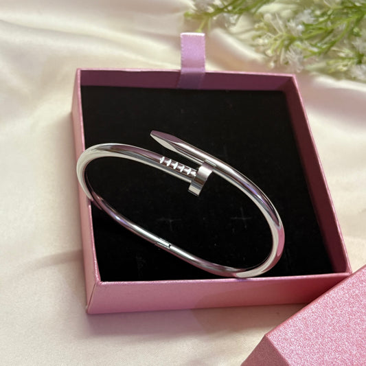 Silver Nail Kada Bracelet