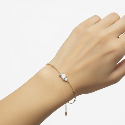 Duo Crystal Chain Bracelet