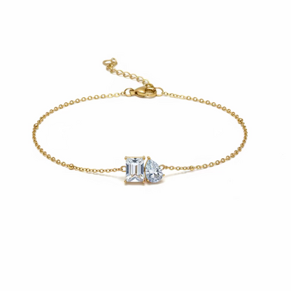 Duo Crystal Chain Bracelet
