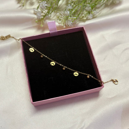 Evil Eye Charm Gold Anklet