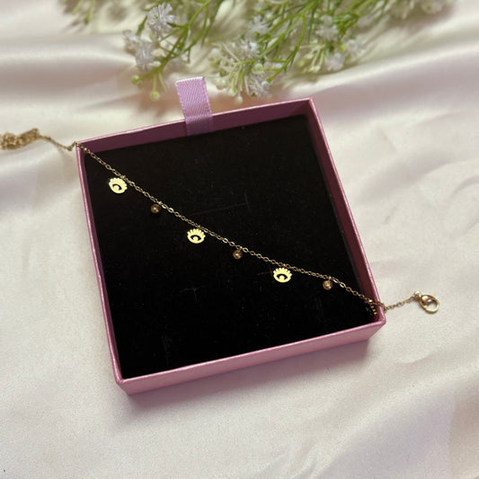 Evil Eye Charm Gold Anklet