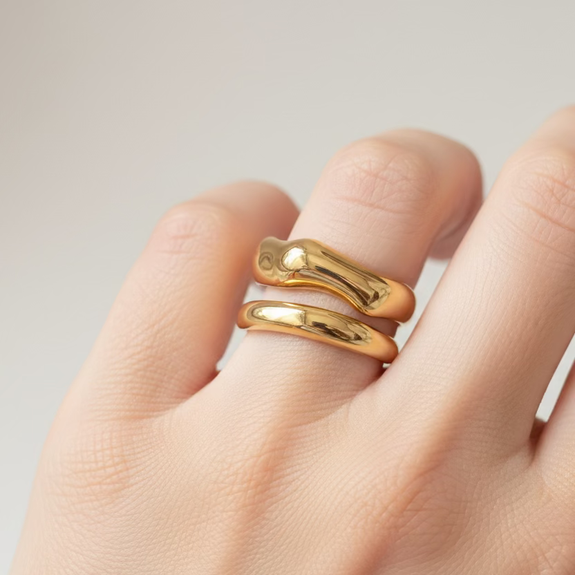 Golden Wave Ring