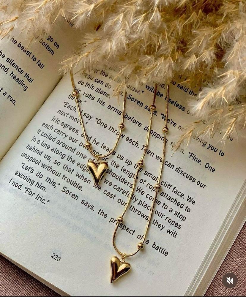 Gold Heart Necklace - Aesthla 