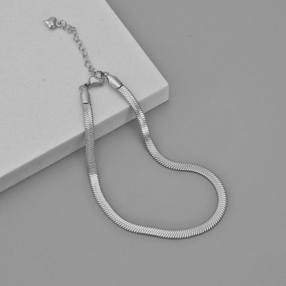 Silver Snake Anklet - Aesthla 