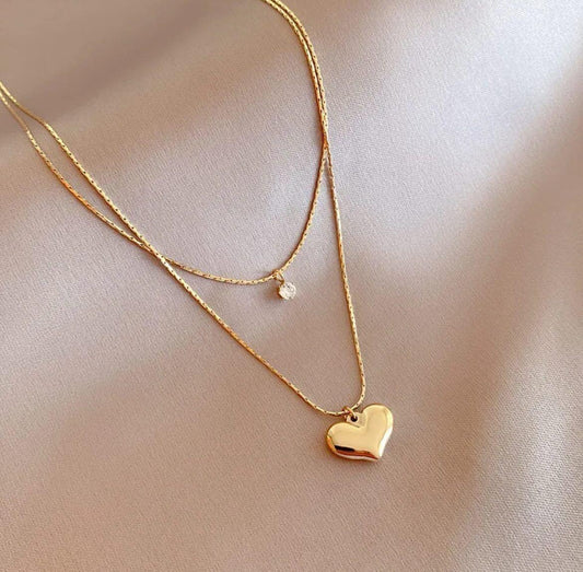 Double Layer Heart Necklace - Aesthla 