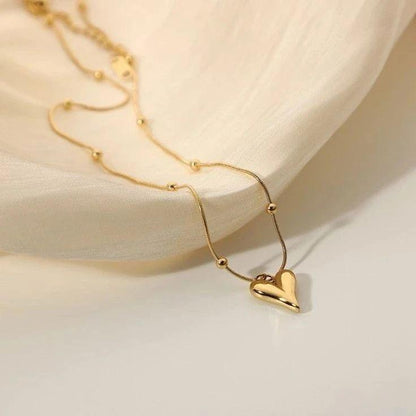 Gold Heart Necklace - Aesthla 