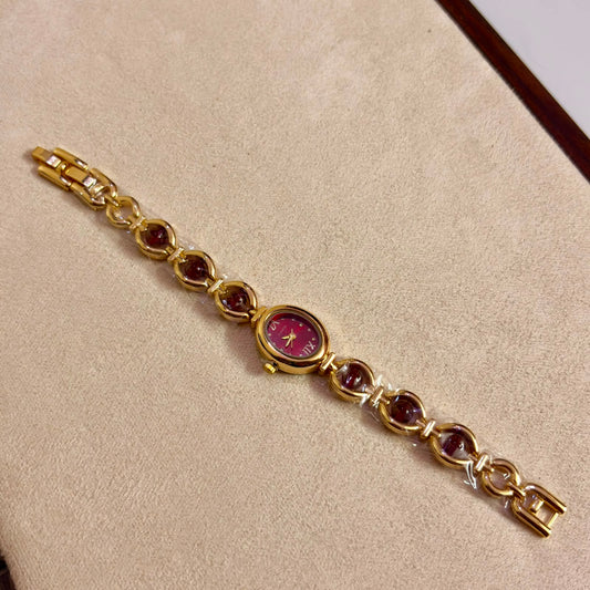 Maroon Beaded Watch