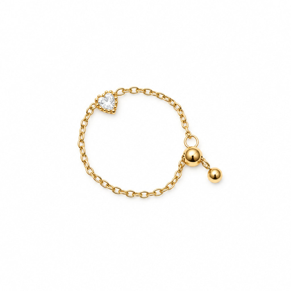 Heart Adjustable Chain Ring