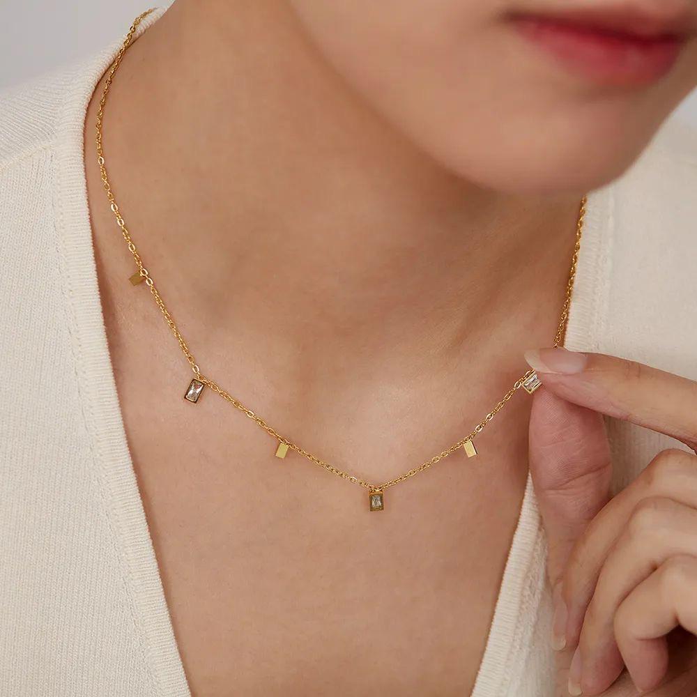 Dainty Geometric Necklace - Aesthla 