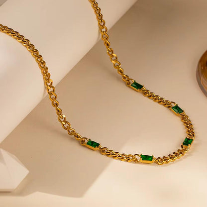 Green stone necklace - Aesthla 