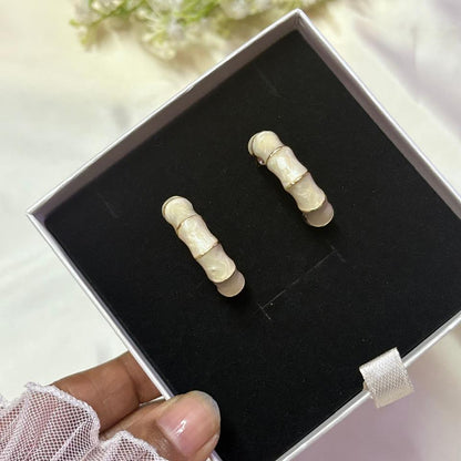 White Bamboo Hoops