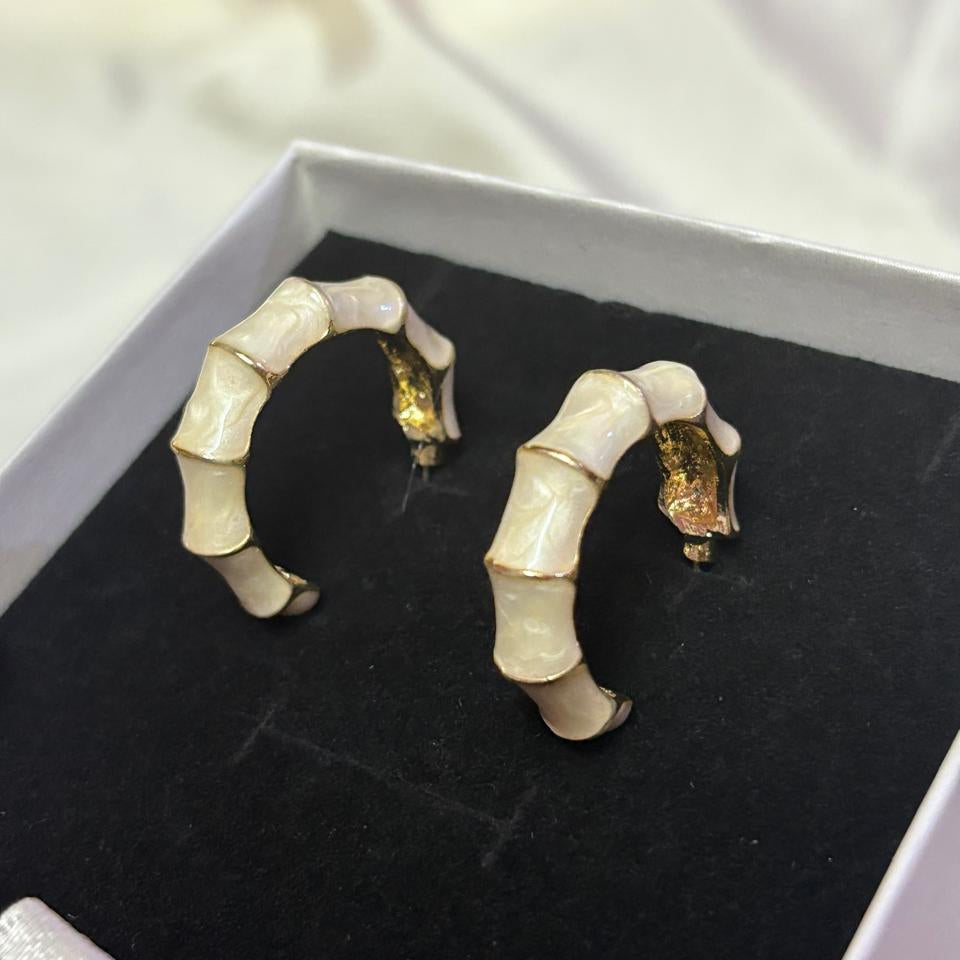 White Bamboo Hoops