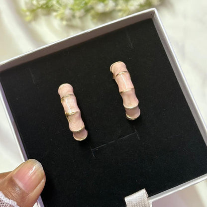 Pink Bamboo Hoops