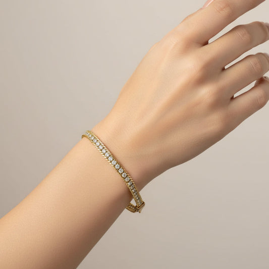 Crystal Chain Bracelet - Anti-Tarnish Jewelry - Aesthla