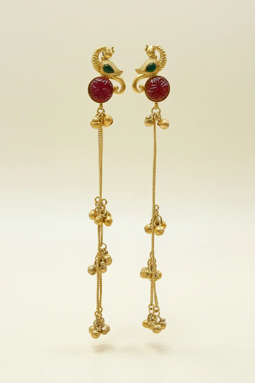 Peacock Jhumka Earrings