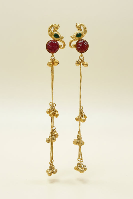 Peacock Jhumka Earrings