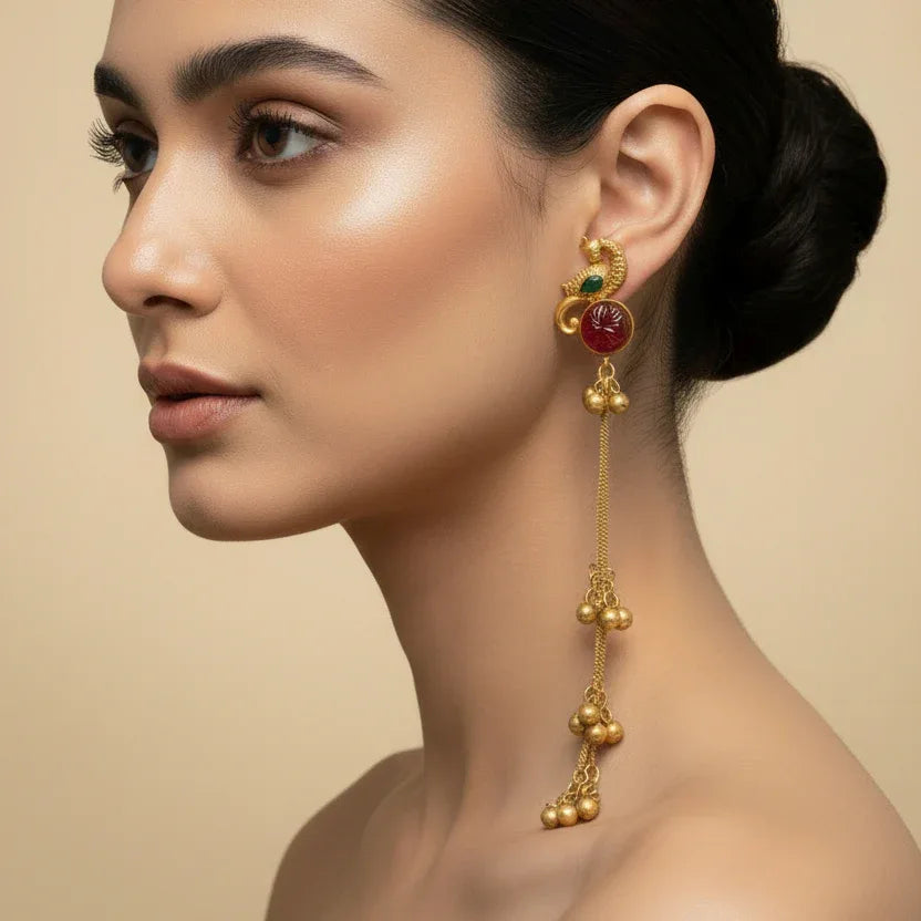 Peacock Jhumka Earrings