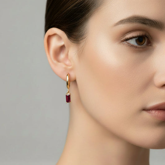 Mini Hoop Drop Earrings - Anti-Tarnish Jewelry - Aesthla