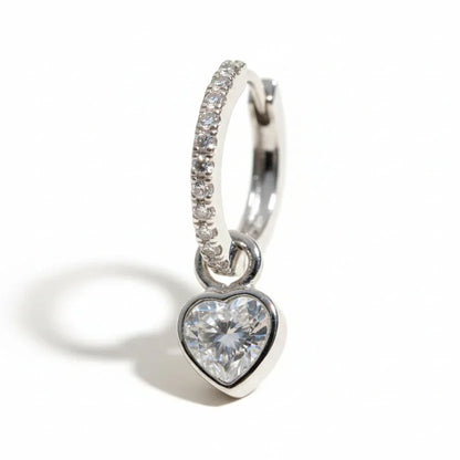 Silver Heart Dangle Earrings