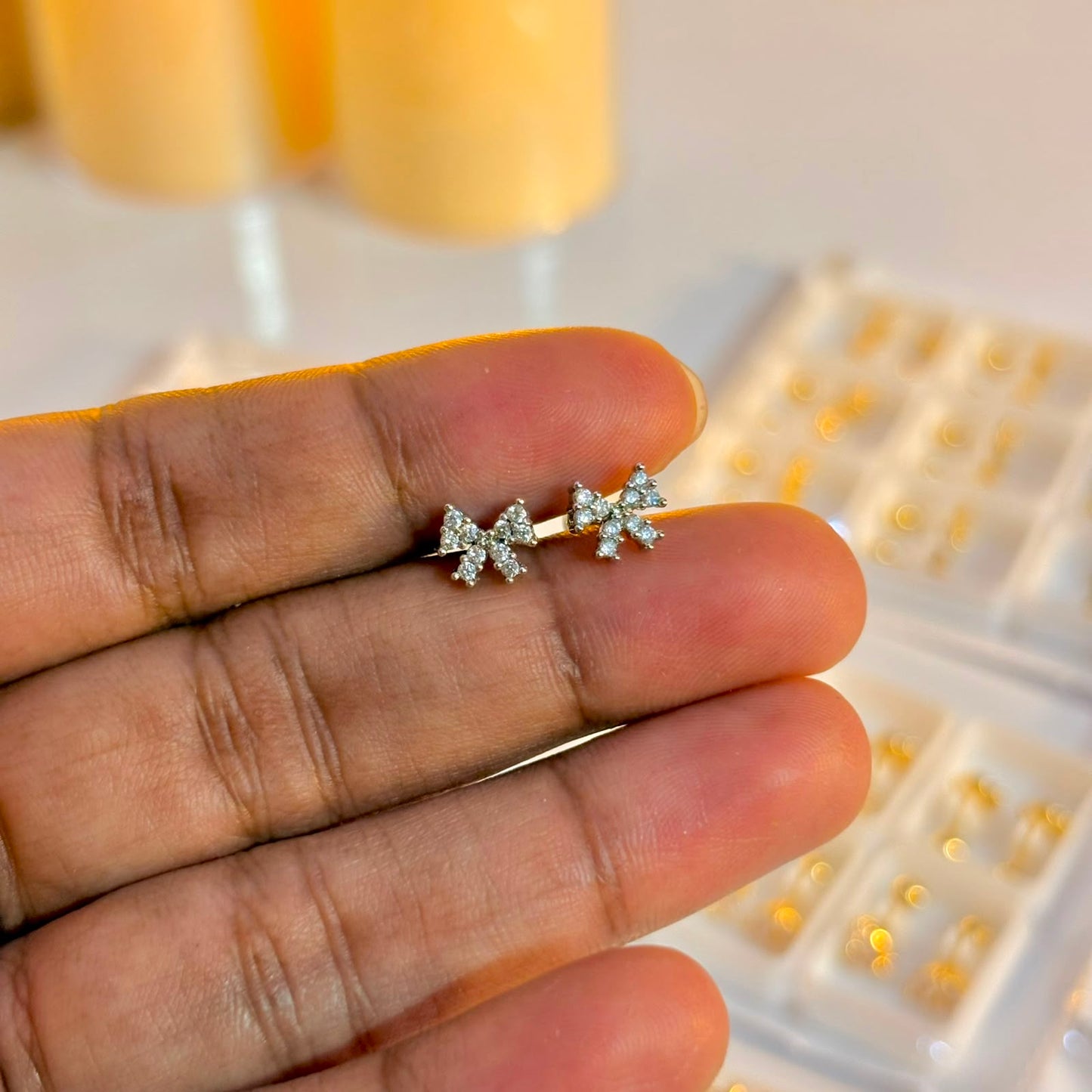 Silver Bow Studs