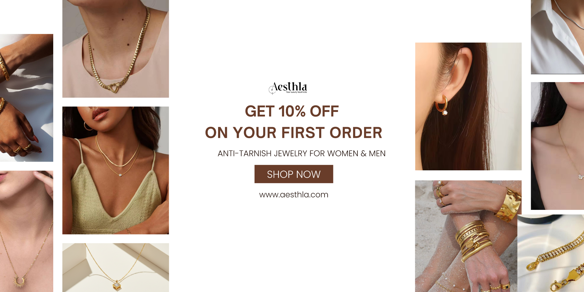 Anti-tarnish jewelry for women and men by Aesthla