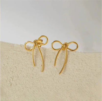 Anti Tarnish Bow Earrings - Aesthla