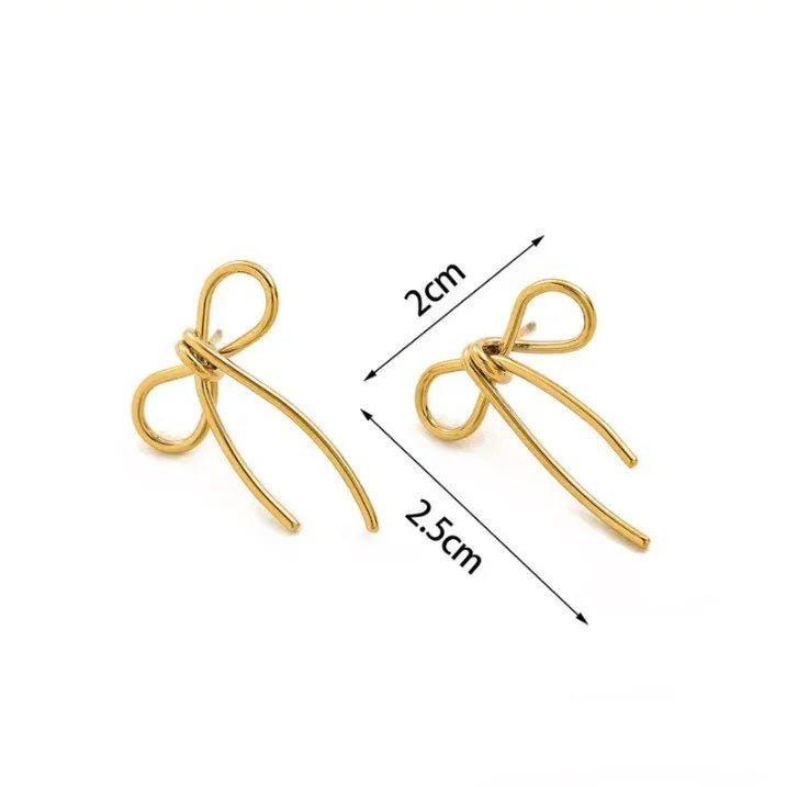 Anti Tarnish Bow Earrings - Aesthla