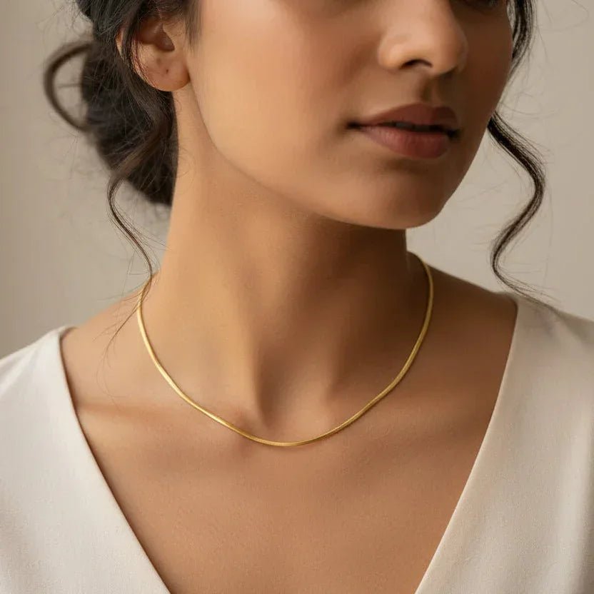 Aurea Slim Gold Snake Chain - Aesthla