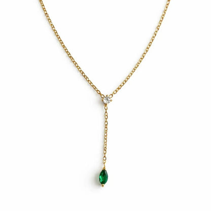 Aurielle Green Stone Necklace - Aesthla
