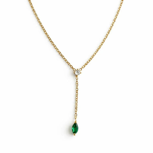 Aurielle Green Stone Necklace - Aesthla