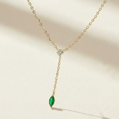 Aurielle Green Stone Necklace - Aesthla