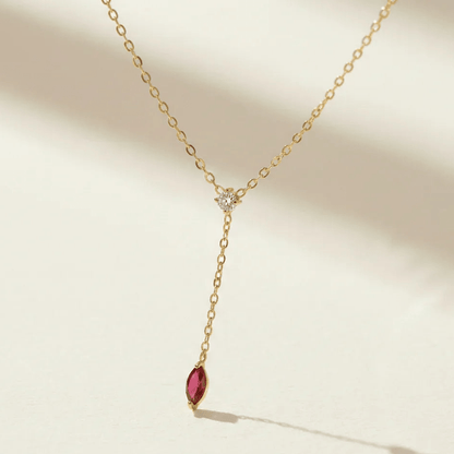 Aurielle Ruby Stone Necklace - Aesthla