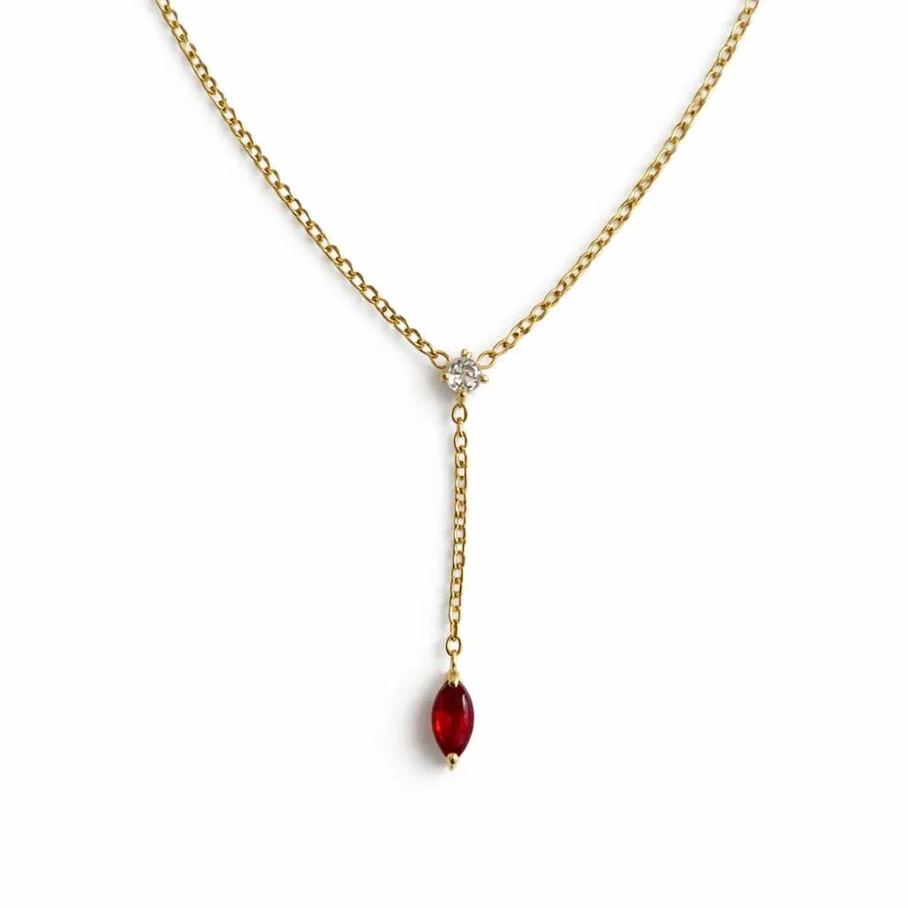 Aurielle Ruby Stone Necklace - Aesthla