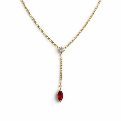 Aurielle Ruby Stone Necklace - Aesthla