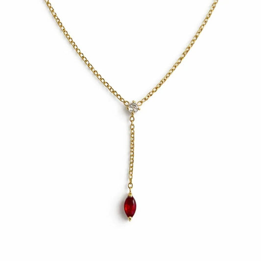 Aurielle Ruby Stone Necklace - Aesthla