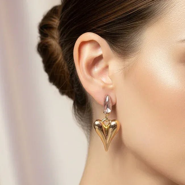 Bella Heart Earrings - Aesthla