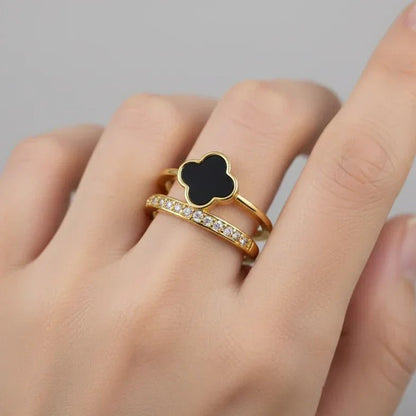 Black Floral Ring - Aesthla