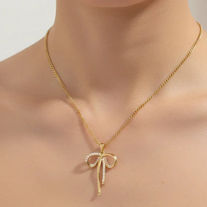 Bow Pendant Necklace - Aesthla