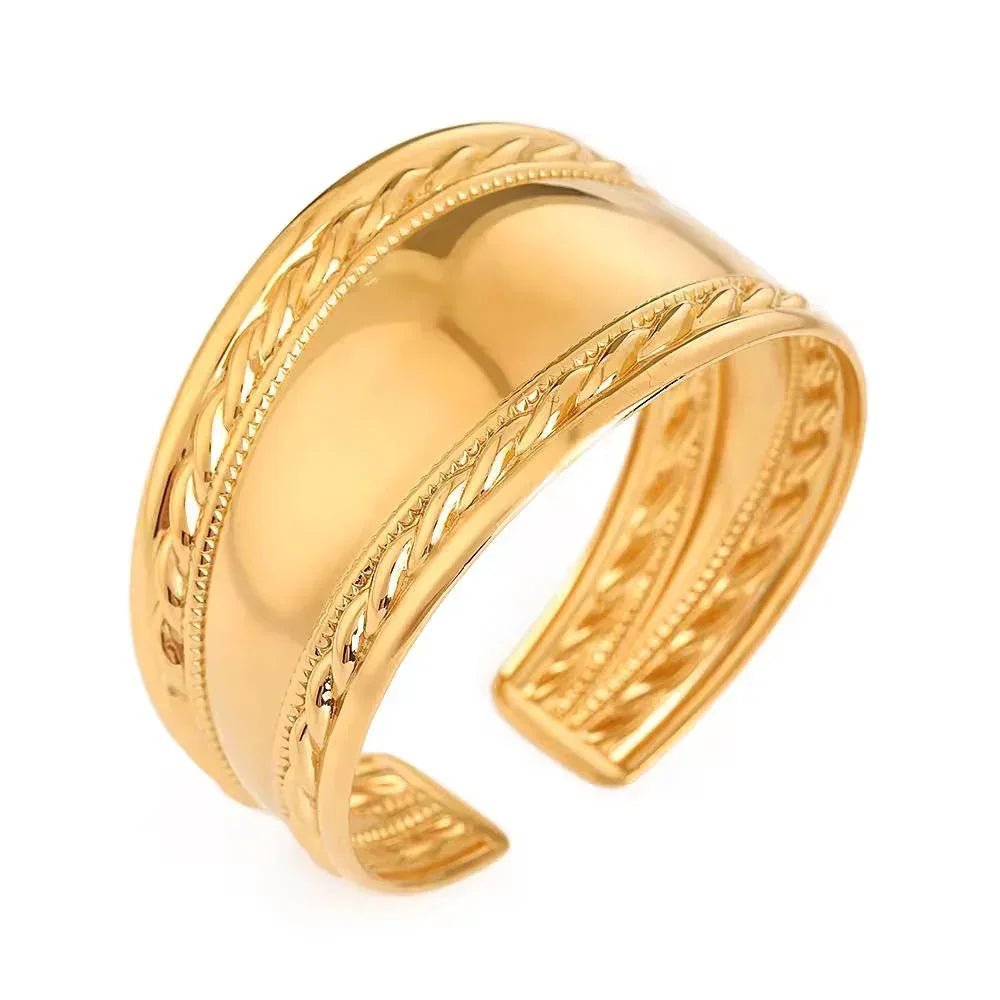 Classy Broad Cuff Bracelet - hand cuffAesthla