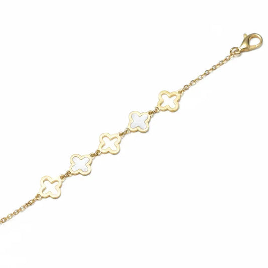Clover Gold Chain Bracelet - Aesthla