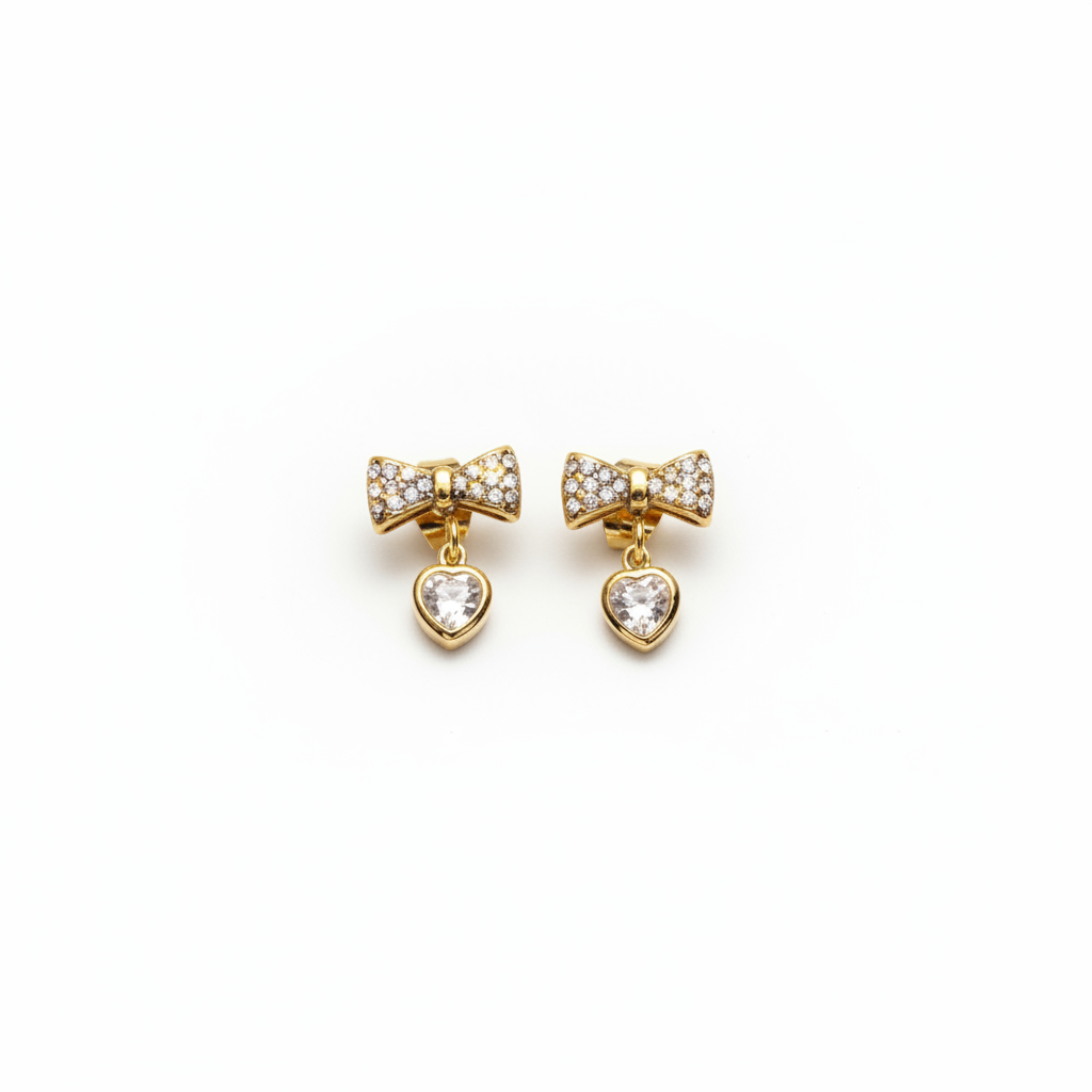 Bow Heart Earrings