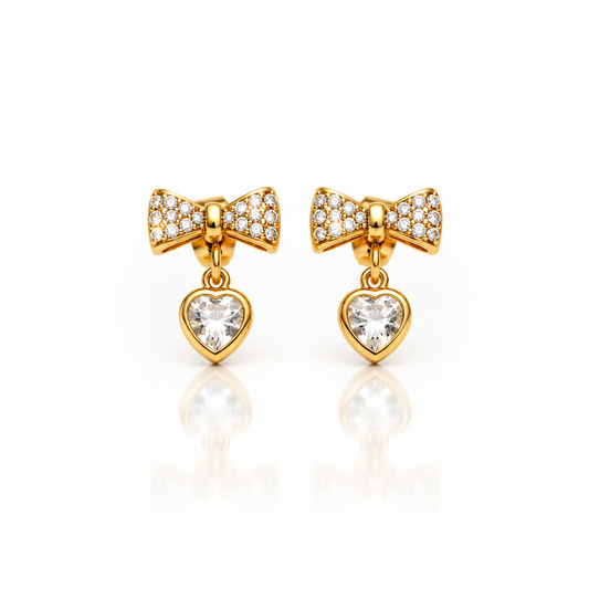 Bow Heart Earrings