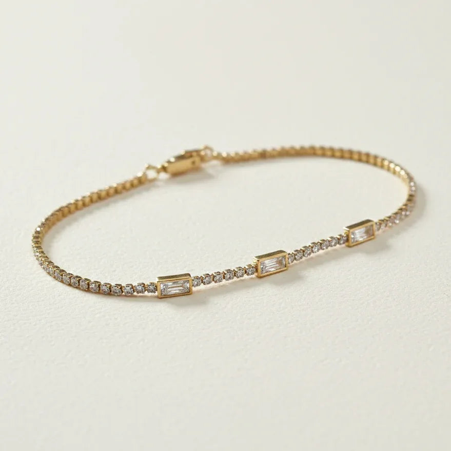 Crystal Gold Chain Bracelet - Aesthla