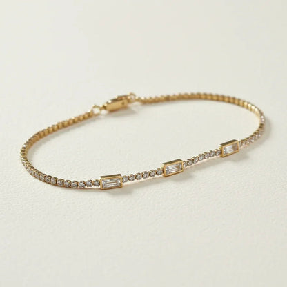 Crystal Gold Chain Bracelet - Aesthla