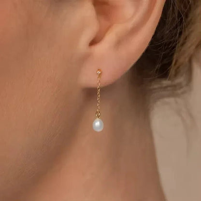 Dainty Pearl Danglers - Aesthla